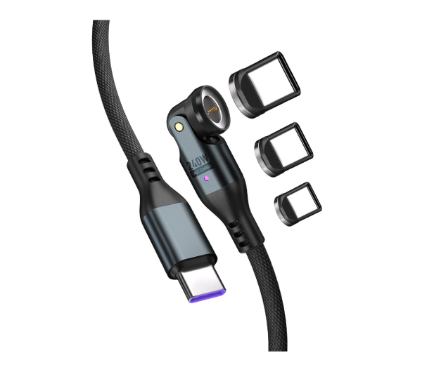 4smarts Kabel USB-C 540° Magnetyczny GravityCord 240W 1.8m czarny - 1535852 - zdjęcie 3